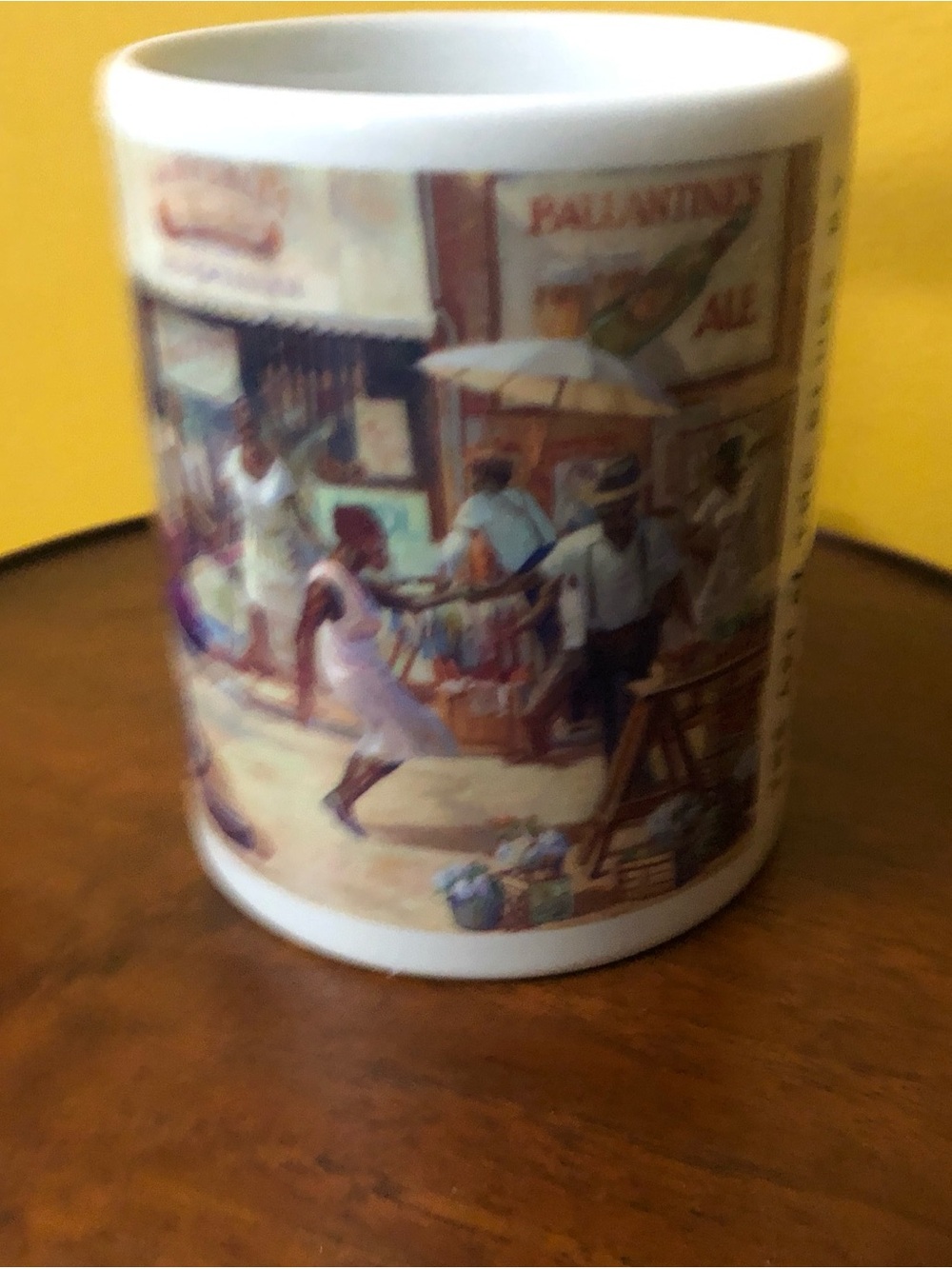 Maxwell street market White Ceramic Coffee Mug with Colorful Market Artwork